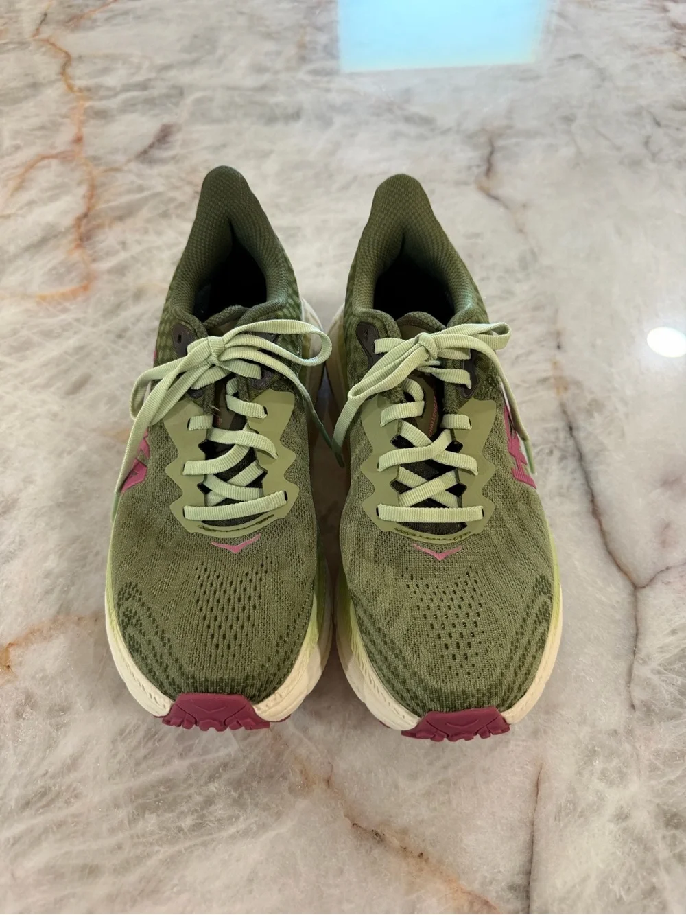 HOKA Challenger ATR 7 Trail Running Shoes Olive Green Pink Women’s Size 7B